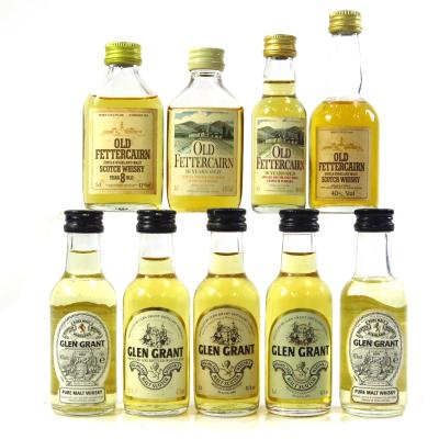 Glen Grant & Old Fettercairn Miniatures x 9