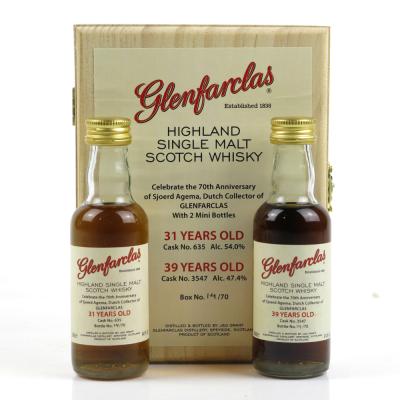 Glenfarclas 39 Year Old and 31 Year Old Single Cask Miniatures 2 x 5cl