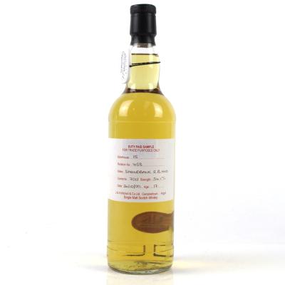 Springbank 1999 Duty Paid Sample 17 Year Old