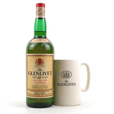 Glenlivet 12 Year Old 1 Litre 1970s Duty Free Export 1 Litre / Including Jug