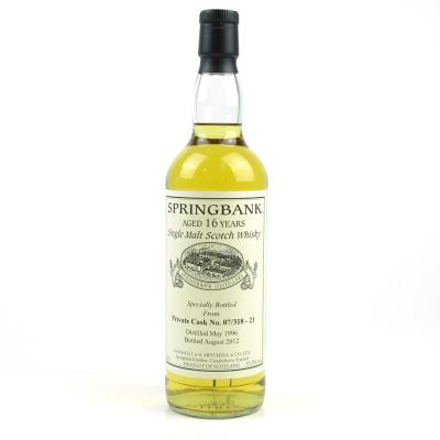 Springbank 1996 Single Cask 16 Year Old Private Bottling Springbank 1996 Single Cask 16 Year Old Private Bottling