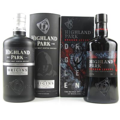 Highland Park Dark Origins & Dragon Legend 2 x 70cl