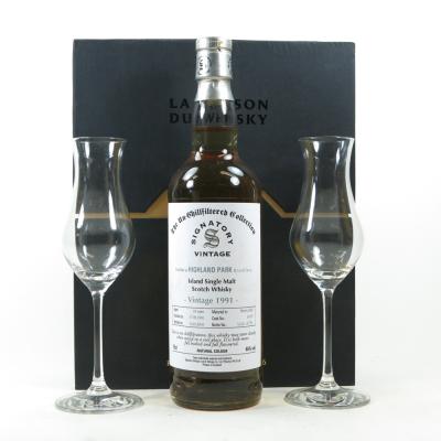 Highland Park 1991 Signatory Vintage 18 Year Old with Nosing Glasses