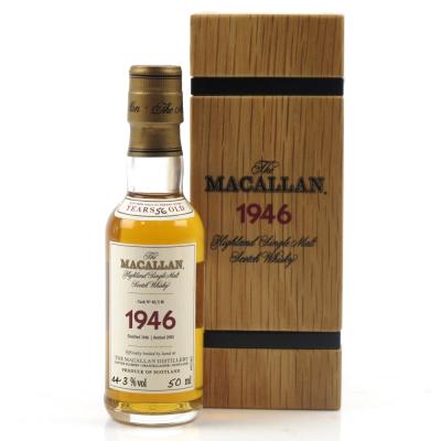 Macallan 1946 Fine and Rare 56 Year Old Miniature 5cl