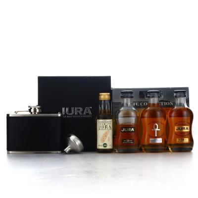 Jura The Collection & 10 Year Old 1990s Miniatures x 4 with Hip Flask