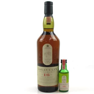 Lagavulin 16 Year Old White Horse and Miniature Lagavulin 16 Year Old White Horse and Miniature