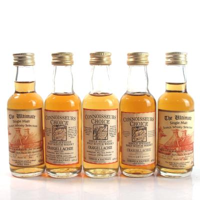 Craigellachie Miniature Selection 5 x 5cl / Including Gordon and MacPhail 1971