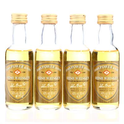 John Power & Sons Gold Label Irish Whiskey Miniature x 4