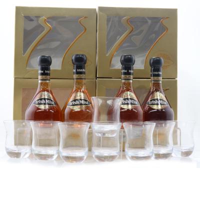 Irish Mist Liqueur 35cl Gift Pack x 4 / including Glasses