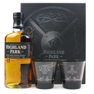 Highland Park 12 Year Old Valhalla Gift Pack / Including two branded glasses