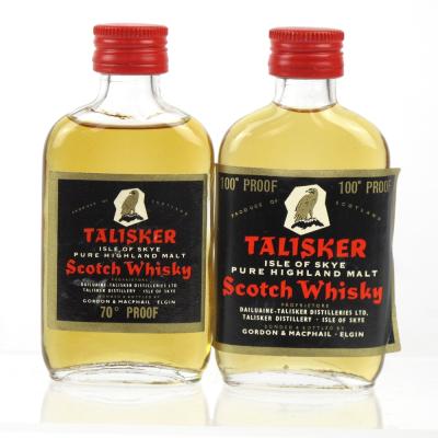 Talisker Gordon and MacPhail 1970s Miniature x 2
