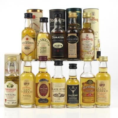 Highland & Speyside Single Malt Whisky Selection 12 x Miniatures