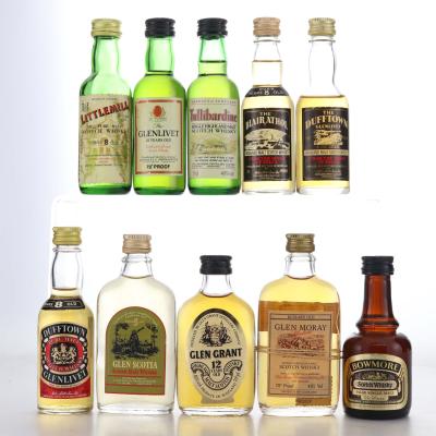 Single Malt Whisky Miniatures x 10 / Includes Littlemill