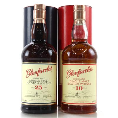 Glenfarclas 25 Year Old & 10 Year Old / 2 x 70cl