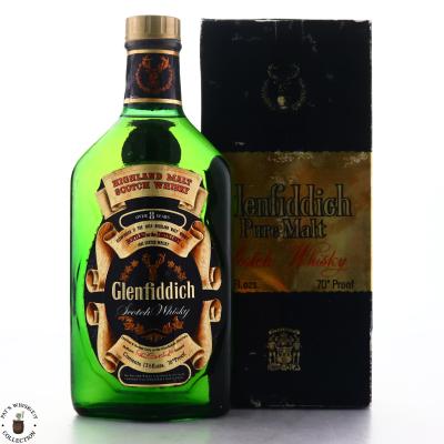 Glenfiddich 8 Year Old Pure Malt 13 1/3 Fl Ozs 1970s Glenfiddich 8 Year Old Pure Malt 13 1/3 Fl Ozs 1970s