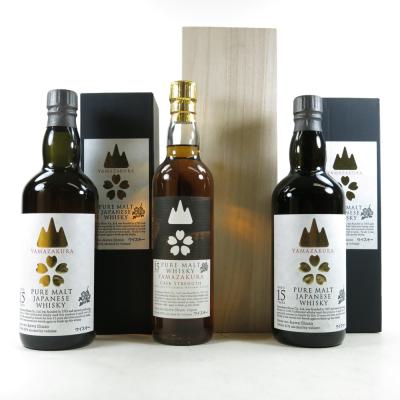 Image for Yamazakura 15 Year Old Pure Malt 2 x 70cl and Cask Strength Reserve 35cl Image for Yamazakura 15 Year Old Pure Malt 2 x 70cl and Cask Strength Reserve 35cl
