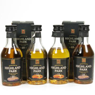 Highland Park Miniature Collection 4 x 5cl / Including 2 x 25 Year Old Highland Park Miniature Collection 4 x 5cl / Including 2 x 25 Year Old