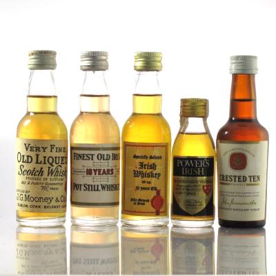 Irish Whiskey Miniatures x 5 1960s/70s