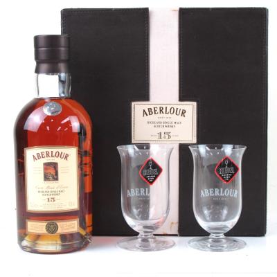 Aberlour 15 Year Old Gift Pack / Includes 2 Riedel Glasses