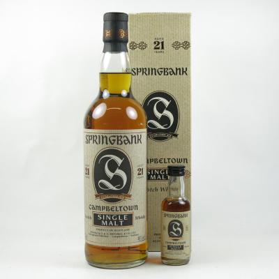 Springbank 21 Year Old 1990s Including Miniature