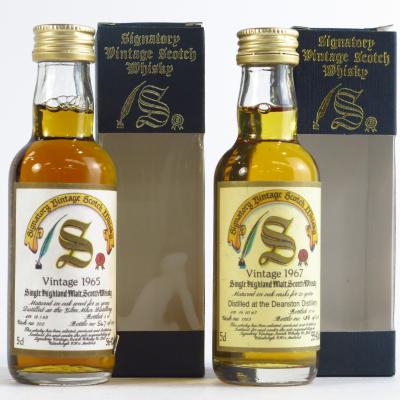 Deanston & Glen Mhor Signatory Vintage Miniatures 2 x 5cl