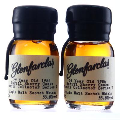 Glenfarclas 1986 Refill Sherry Butts Collector Series V Samples x 2