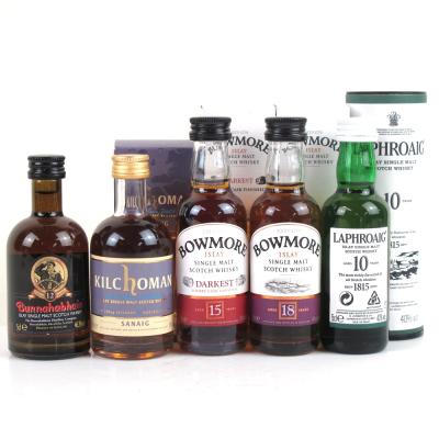 Islay Single Malt Miniature Selection 5 x 5cl / Including Bowmore 18 Year Old