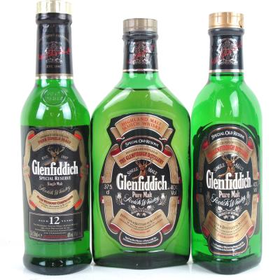 Glenfiddich Pure Malt & 12 Year Old Half Bottles x 3 / Various Sizes