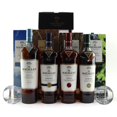 Macallan Quest Collection x 4 / with 2 x Branded Tumblers