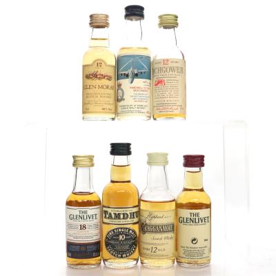 Speyside Single Malt Miniatures x 7 / includes Glenlivet 18 Year Old