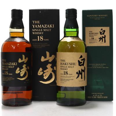 Yamazaki 18 Year Old & Hakushu 18 Year Old 2 x 70cl