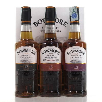 Bowmore Collection Including 12, 15 and 18 Year Old / 3 x 20cl