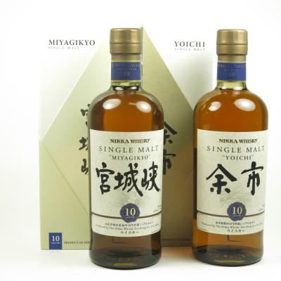 Yoichi 10 Year Old and Miyagikio 10 Year Old 2 x 70cl