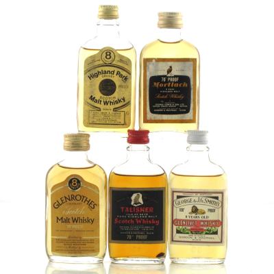 Gordon and MacPhail 1970s Miniature Selection x 5 / Including 100 Proof Glenlivet