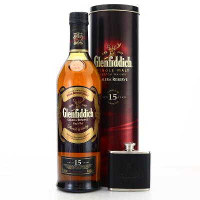 Glenfiddich 15 Year Old Solera Reserve pre-2007 with Hip-Flask