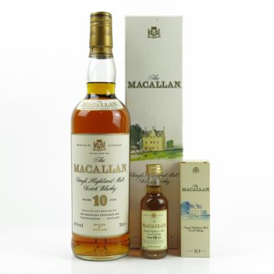 Macallan 10 Year Old 1990s / Including Miniature