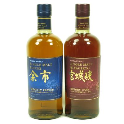 Miyagikyo Sherry Cask and Yoichi Heavily Peated 2 x 70cl