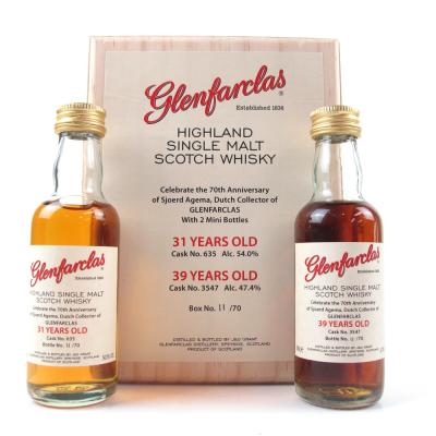 Glenfarclas Miniature Set / 31 Year Old and 39 Year Old / 2 x 5cl Glenfarclas Miniature Set / 31 Year Old and 39 Year Old / 2 x 5cl