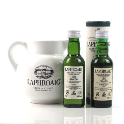 Laphroaig 10 Year Old Miniature 2 x 5cl and Jug