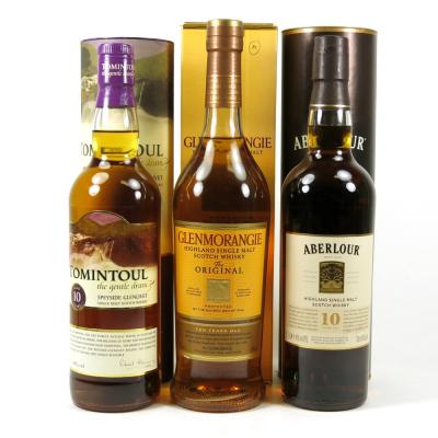 Miscellaneous 10 Year Old Single Malts 3 x 70cl Miscellaneous 10 Year Old Single Malts 3 x 70cl