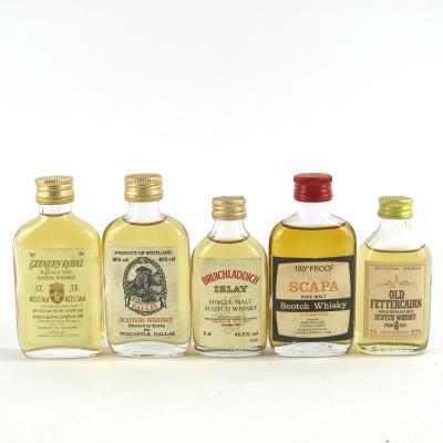 Miscellaneous Miniature Selection x 5 / including Scapa 100 Proof