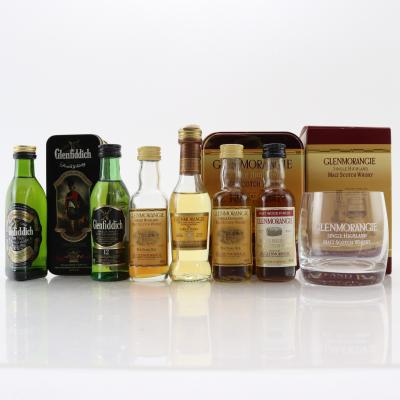 Glenmorangie & Glenfiddich Miniatures x 6