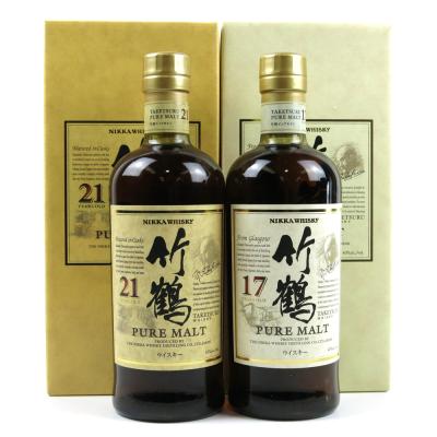 Taketsuru 17 and 21 Year Old 2 x 70cl