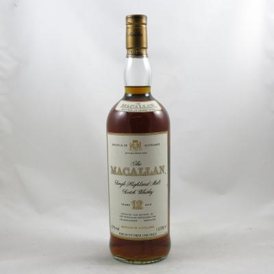 Macallan 12 Year Old 1990s 1 Litre (Duty Free Exclusive)