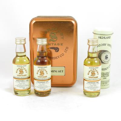 Signatory Vintage Miniatures (Edradour, Linkwood and Strathmill) 3 x 5cl